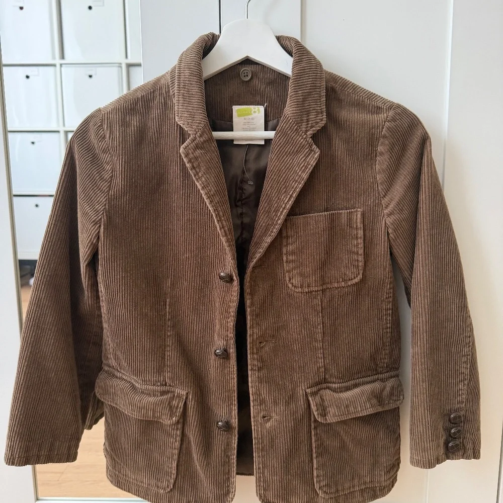 LIKE NEW BOYS SIZE 7/8 SMALL/MEDIUM CORDUROY - TAUPE/TAN - Picture 2 of 4